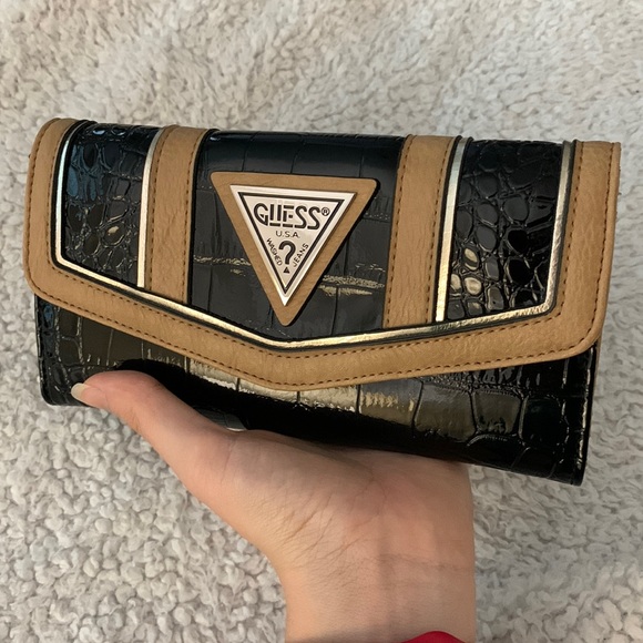 Guess Handbags - Guess Patent Snakeskin Wallet
